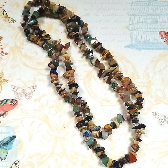 Vintage 1970s Boho Semi-precious Stone Necklace - Picture 6 of 8